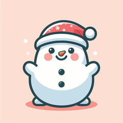 Cute and simple snowman character vector