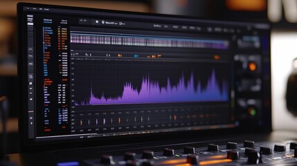 Audio editing software screen displays waveforms.