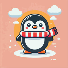 Cute penguin character vector