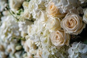 Luxury Bridal Bouquet Highlights Beautiful Roses and Hydrangeas