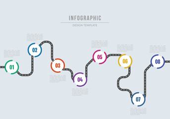 Timeline infographic template. Workflow layouts, banners, chart. Infographic roadmap design template. Business timeline of few points. business presentation. Vector illustration.