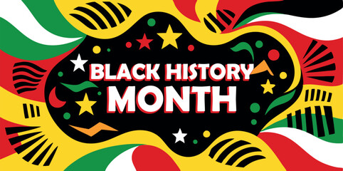 black history month celebration with vibrant abstract patterns