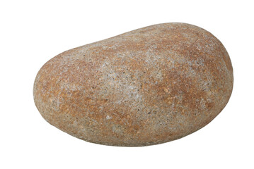 Smooth Brown Rock on White Background