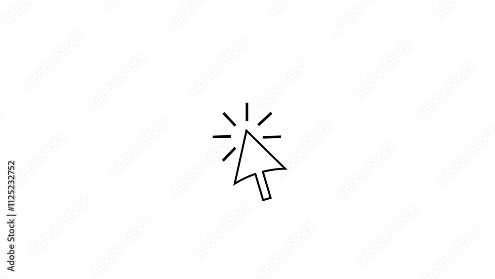 Poster Mouse click icon on white background. Click symbol indicating a user action, pressing a button or selecting an option.