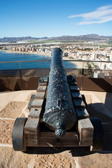Ancient cannons in the castle of Aguilas