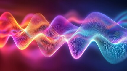 Obraz premium Abstract colorful waves, glowing, vibrant, digital art.