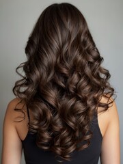 Naklejka premium women's hairstyle long dark hair