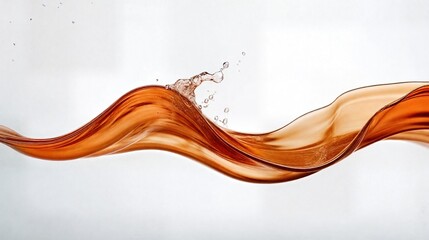 Rust Color Water Wave on White Background