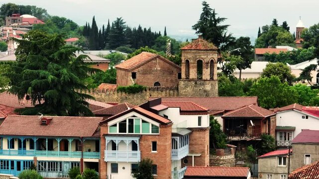 Morning landscape of Georgian city of Telavi 