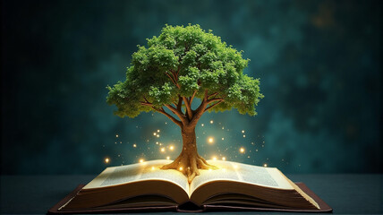 open book and tree