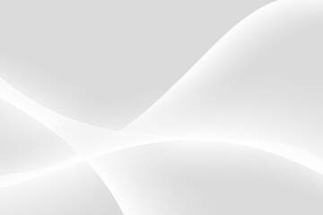 White Wave Lines Pattern On Gray Background With Copy Space. Vector Illustration. Abstract Business Wallpaper