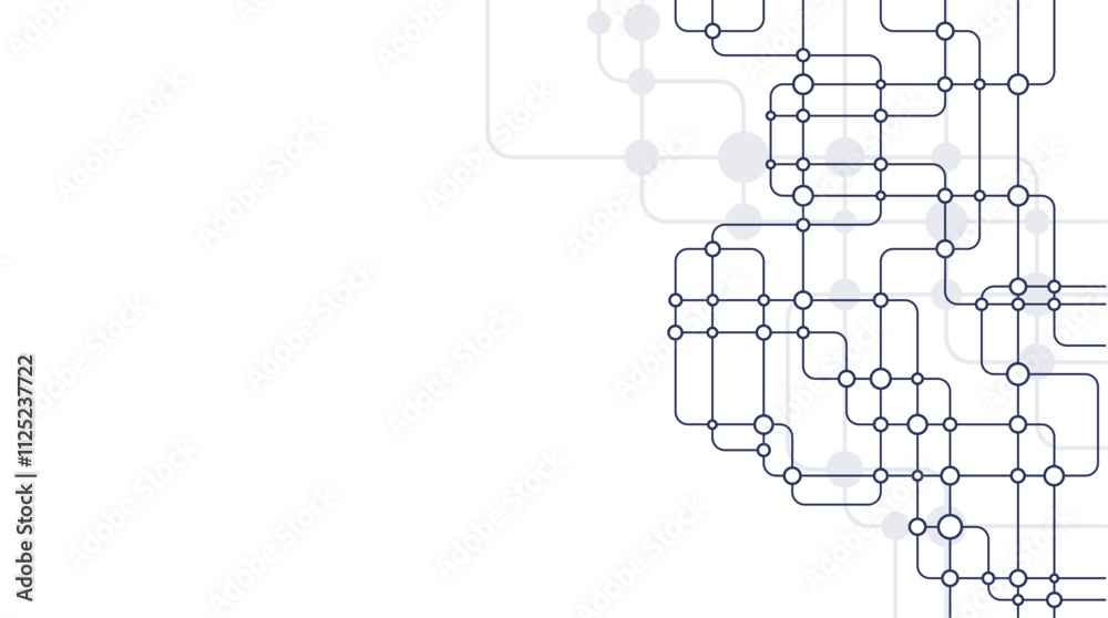 Poster circuit connect lines and dots. network technology and connection concept. decentralized network nod