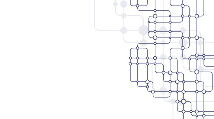 Circuit connect lines and dots. Network technology and Connection concept. Decentralized network nodes connections