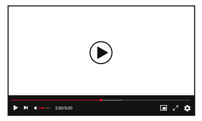 Video multimedia player: Mockup template design optimized for web interfaces.