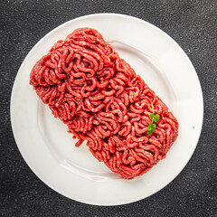 minced meat fresh beef, pork meat tasty eating cooking meal food snack on the table copy space food...