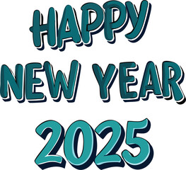 happy new year 2025 typography 01.