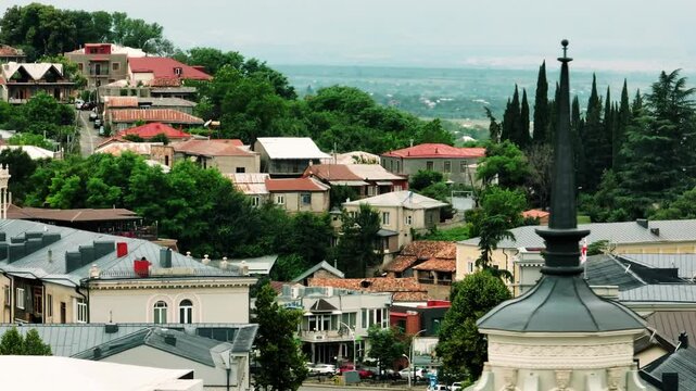 Morning landscape of Georgian city of Telavi 