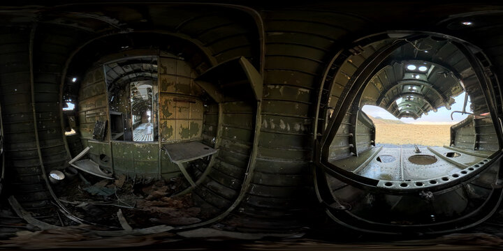 360 photo inside DC3 Airplane wreck Eyvindarholt Iceland
