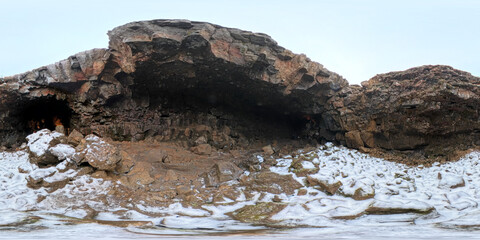 360 equirectangular photo lava tunnels Iceland 2024