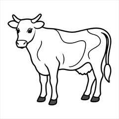 Elegant Cow Line Art Vector Illustration Design for Creative Projects
