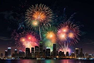 Naklejka premium firework in the sky