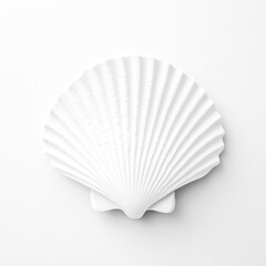 White Scallop Shell Isolated on a Clean White Background, Perfect for Beach and Nautical Themes