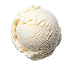 Delicious scoop of vanilla ice cream transparent background for culinary art food photography minimalist aesthetic