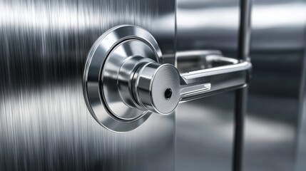 Close Up of Secure Lock and Key Symbolizing Privacy and Security in Modern Design