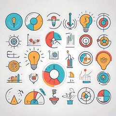 Colorful Charts and Graphs Illustrate Business Ideas