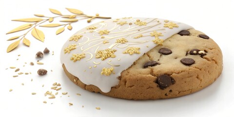 Delicious Melted Dripped  With Gold Pattern Cookie Food Photography: Stock Photo For Backgrounds, Graphics, and Design Projects