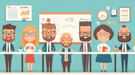 Fototapeta premium Diverse team working together in an office.