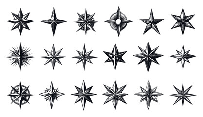 Star Signs Set Ink Pen Style Vector Illustrations Unique Artwork Creative Design Decorative Elements Artistic Visuals Modern Graphics Distinctive Art Style Astrology Symbols