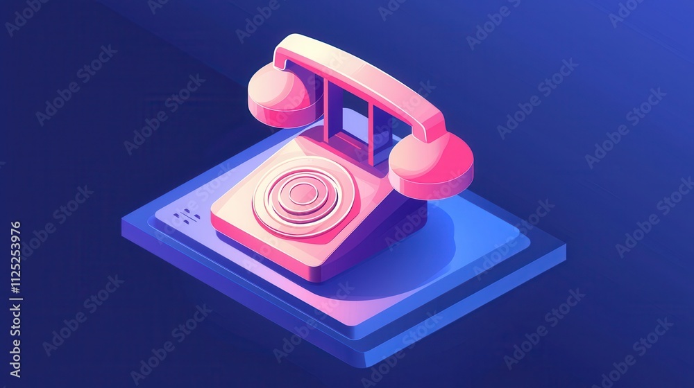Poster digital telephone icon in vector format for modern design projects and user interfaces