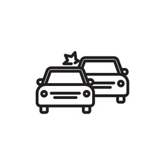 Accident icon Flat art in black and white isolated