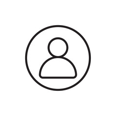 Account icon Flat art in black and white isolated
