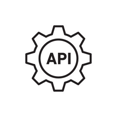 API icon Flat art in black and white isolated