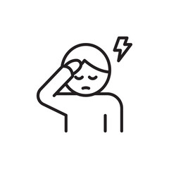 Anxiety icon Flat art in black and white isolated