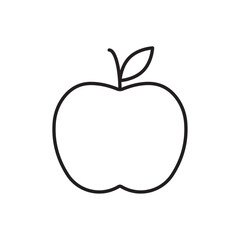 Apple icon Flat art in black and white isolated