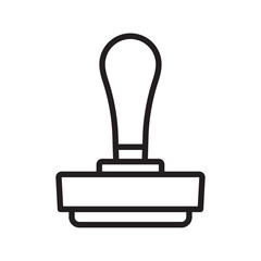 Approval stamp icon Flat art in black and white isolated