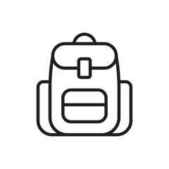 Backpack icon Flat art in black and white isolated