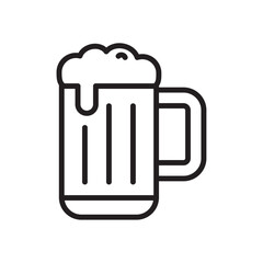Beer mug icon Flat art in black and white isolated