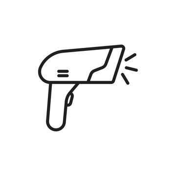 recommend clip art: Barcode scanner icon Flat art in black and white isolated