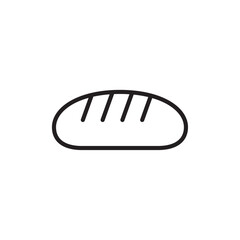 Bread loaf icon Flat art in black and white isolated