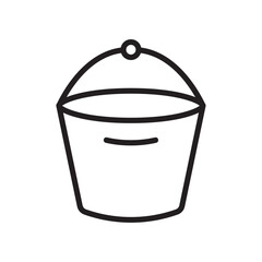 Bucket icon Flat art in black and white isolated