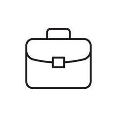 Briefcase icon Flat art in black and white isolated