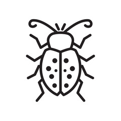 Bug icon Flat art in black and white isolated