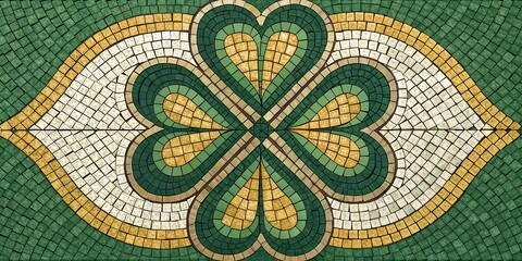 Green and Gold Mosaic Clover