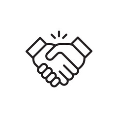 Business deal icon Flat art in black and white isolated