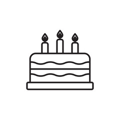 Cake icon Flat art in black and white isolated