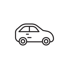 Fototapeta premium Car icon Flat art in black and white isolated
